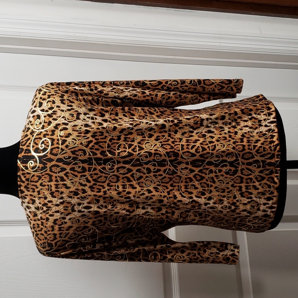 Animal print blouse w/free Necklace PM/M - Picture 4 of 7